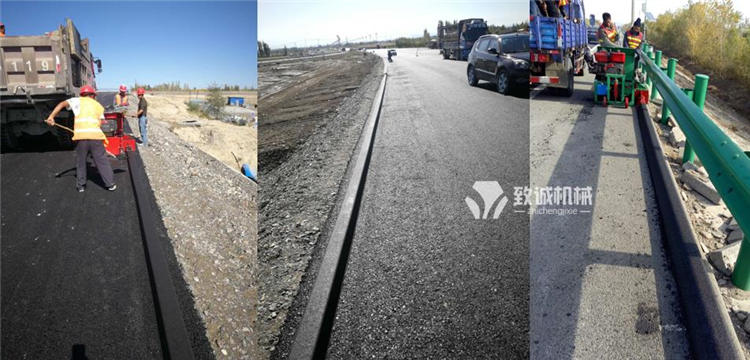 瀝青砂攔水帶滑膜一次成型機